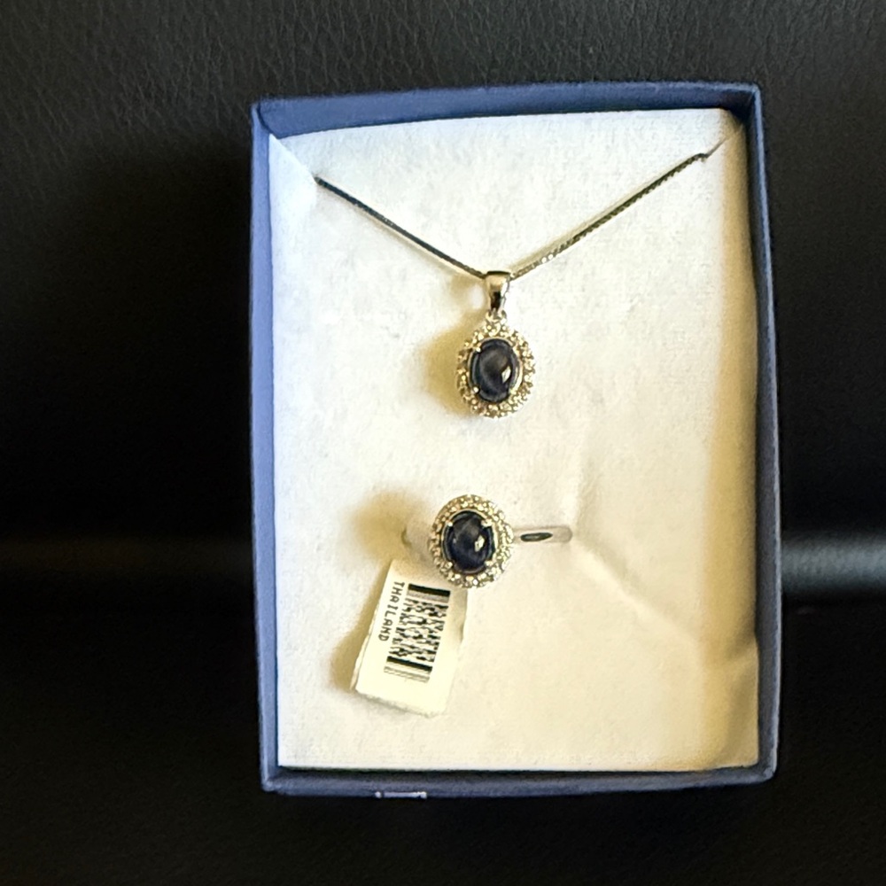 Elegant Blue and Silver Jewelry Set
